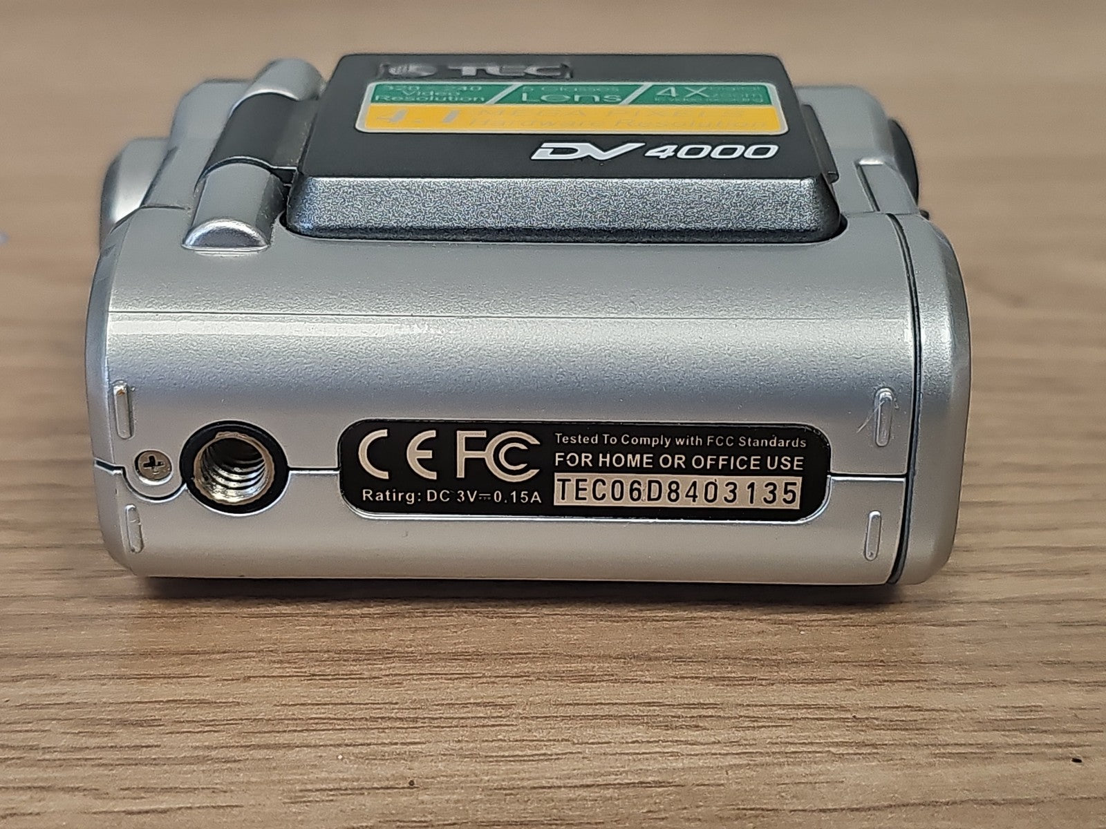 Caméscope numérique vintage Tec DV 4000 argenté 4.1MP non testé pièces