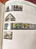 Timbres Saint-Marin 1952-1953 fleurs, moto, thématiques variées philatélie