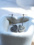 Paire boucles d?oreilles pendantes vintage c?ur filigrané rétro fantaisie