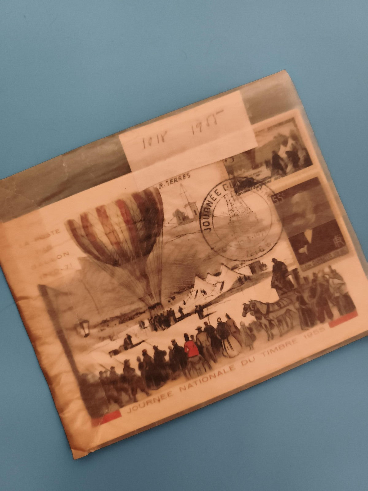 Lettre affranchie Journée du Timbre 1955 ballon monté oblitération philatélie