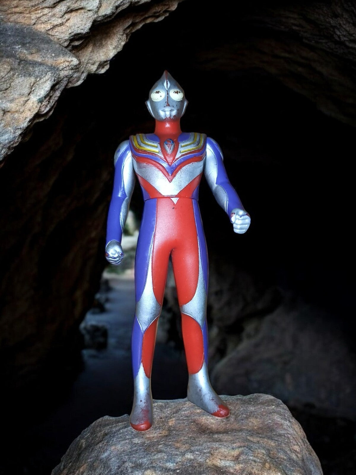 Figurine Ultraman Bandai Japan, rouge argent bleu, Hero Series, jouet articulé
