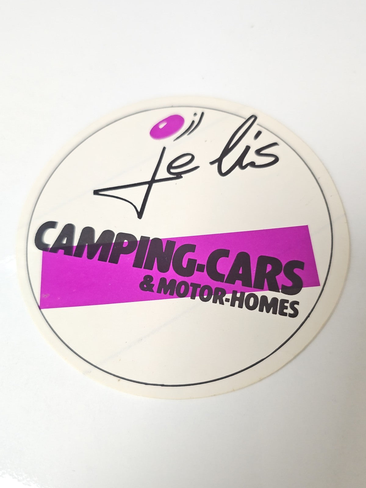 Autocollant ancien rétro publicitaire grand format pour camping-car collection d