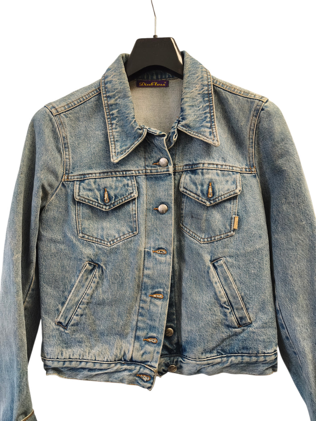 Blouson en jean vintage femme Diab'less M ancien veste rétro collectionneurs