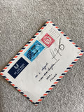 Lettre airmail affranchie timbres GB Elizabeth II par avion philatélie Nice