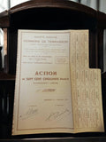 Action au porteur ancienne Verrerie Terrasson 1948 papier authentique vintage