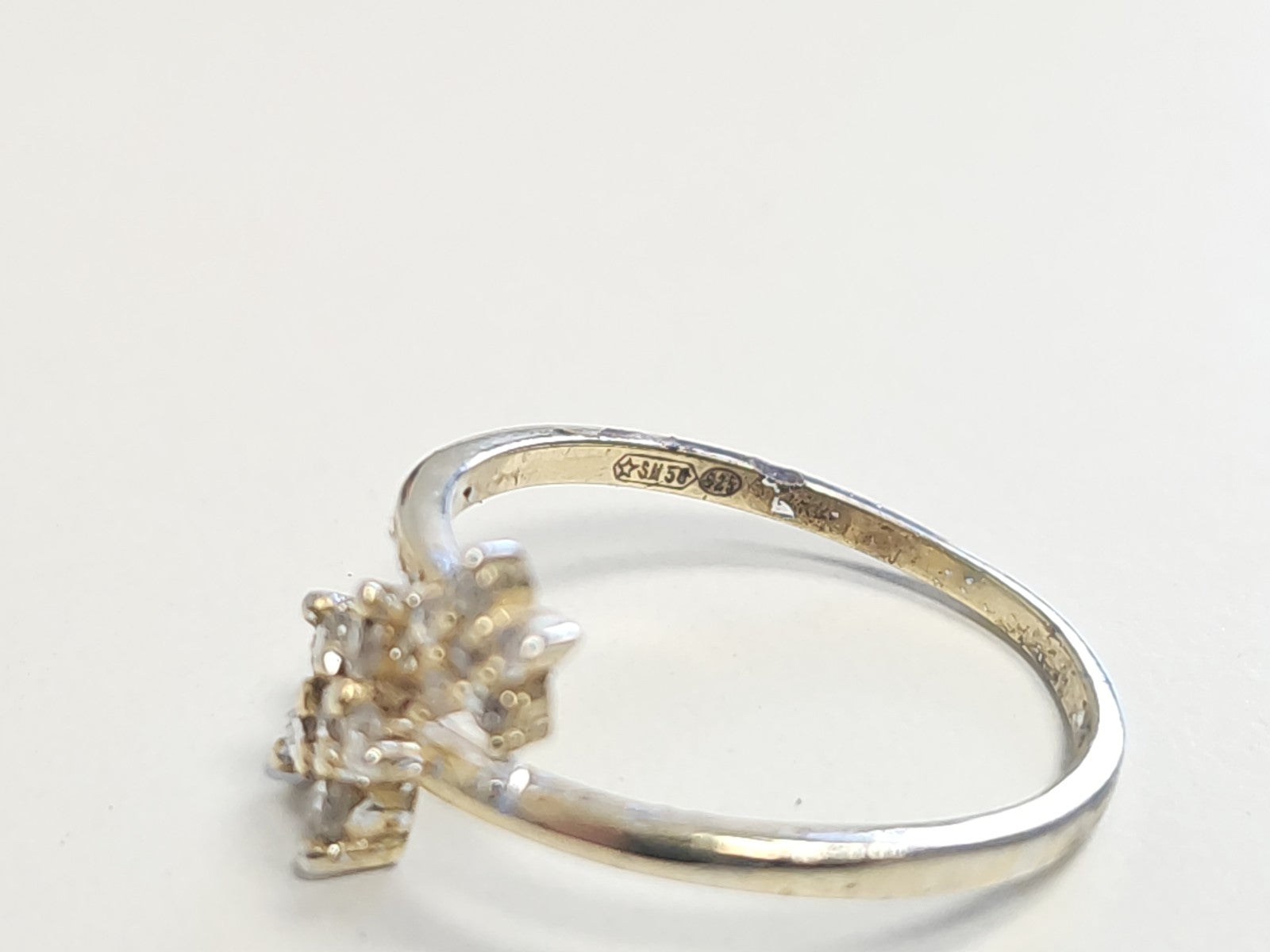 Bague vintage ancienne en argent 925 taille 54, 1,6g, bijou rétro collection