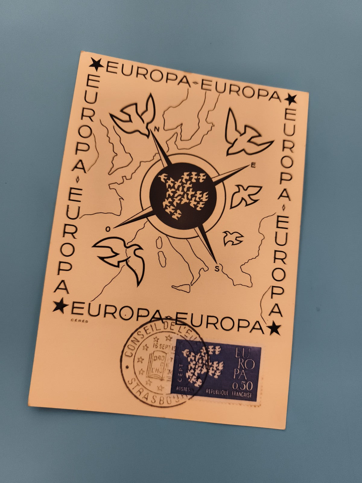 Carte Premier Jour Europa Strasbourg timbre 0,50 F France philatélie