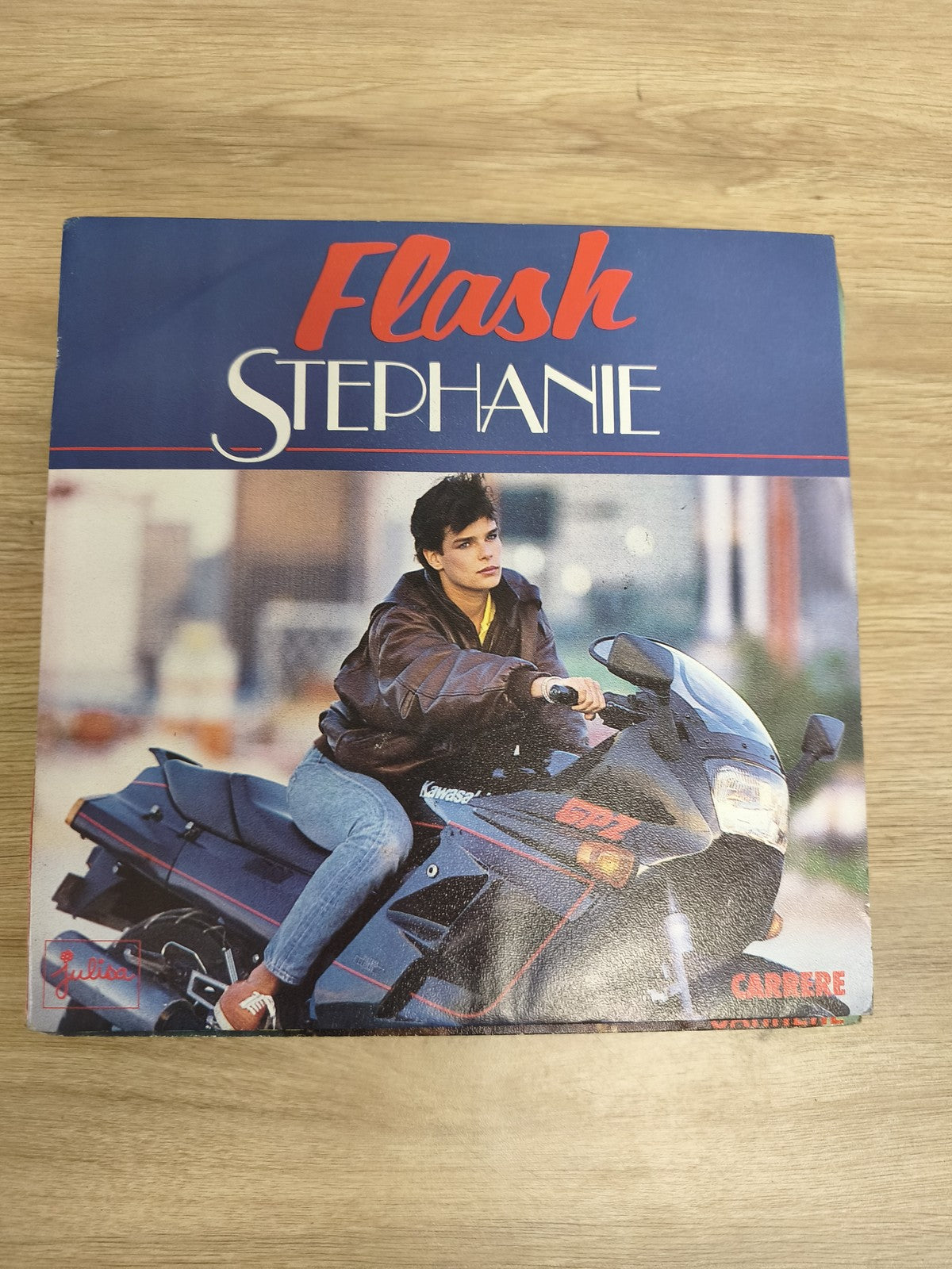 Vinyle 45 tours Flash Stéphanie pochette moto Kawasaki Carrere