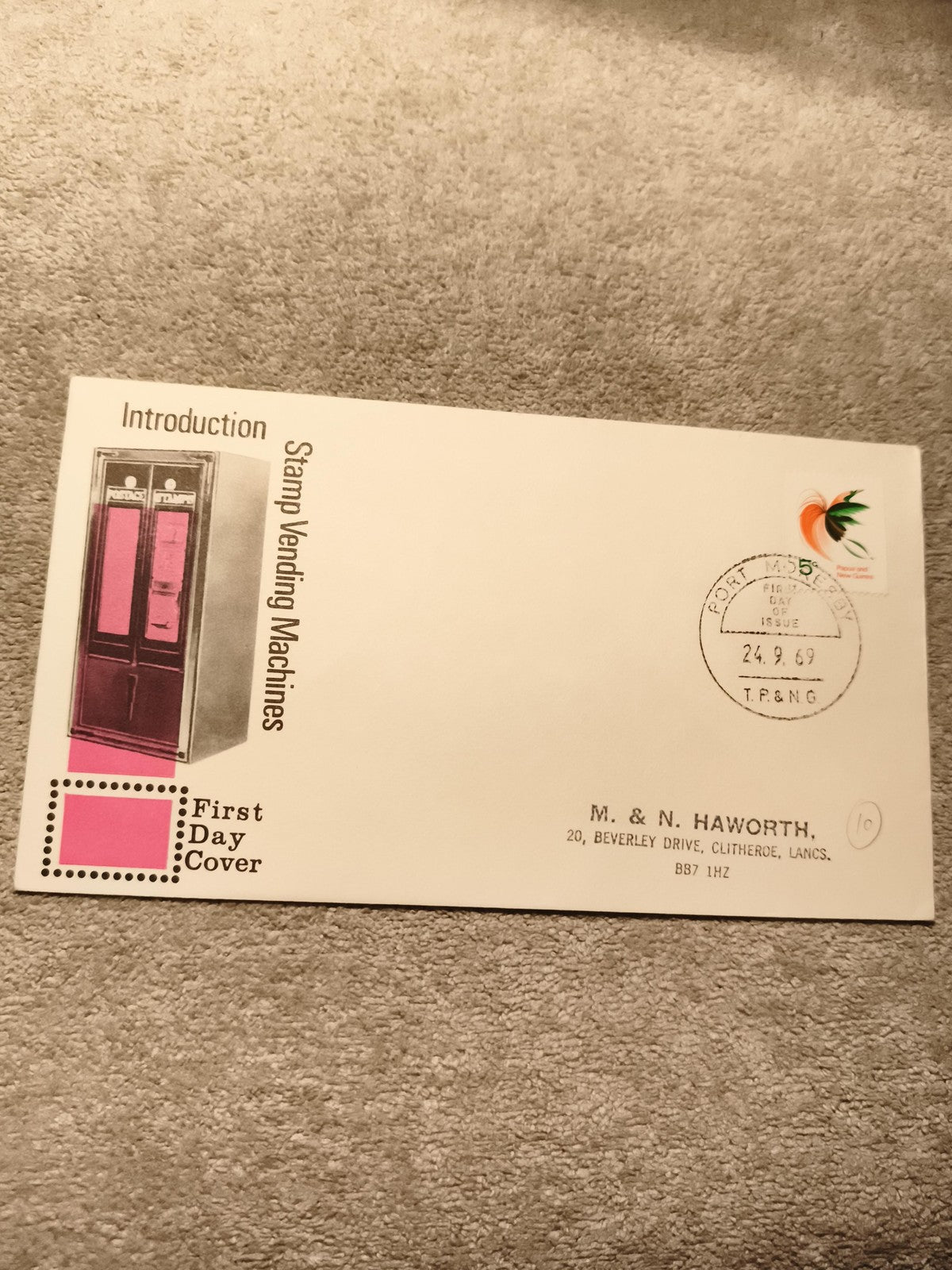 Lettre Premier Jour 1969 Stamp Vending Machines Royaume-Uni cachet 24.9.69 phila
