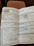 Lot quittances de prime assurance LA FONCIÈRE années 1940 1950 ancien vintage