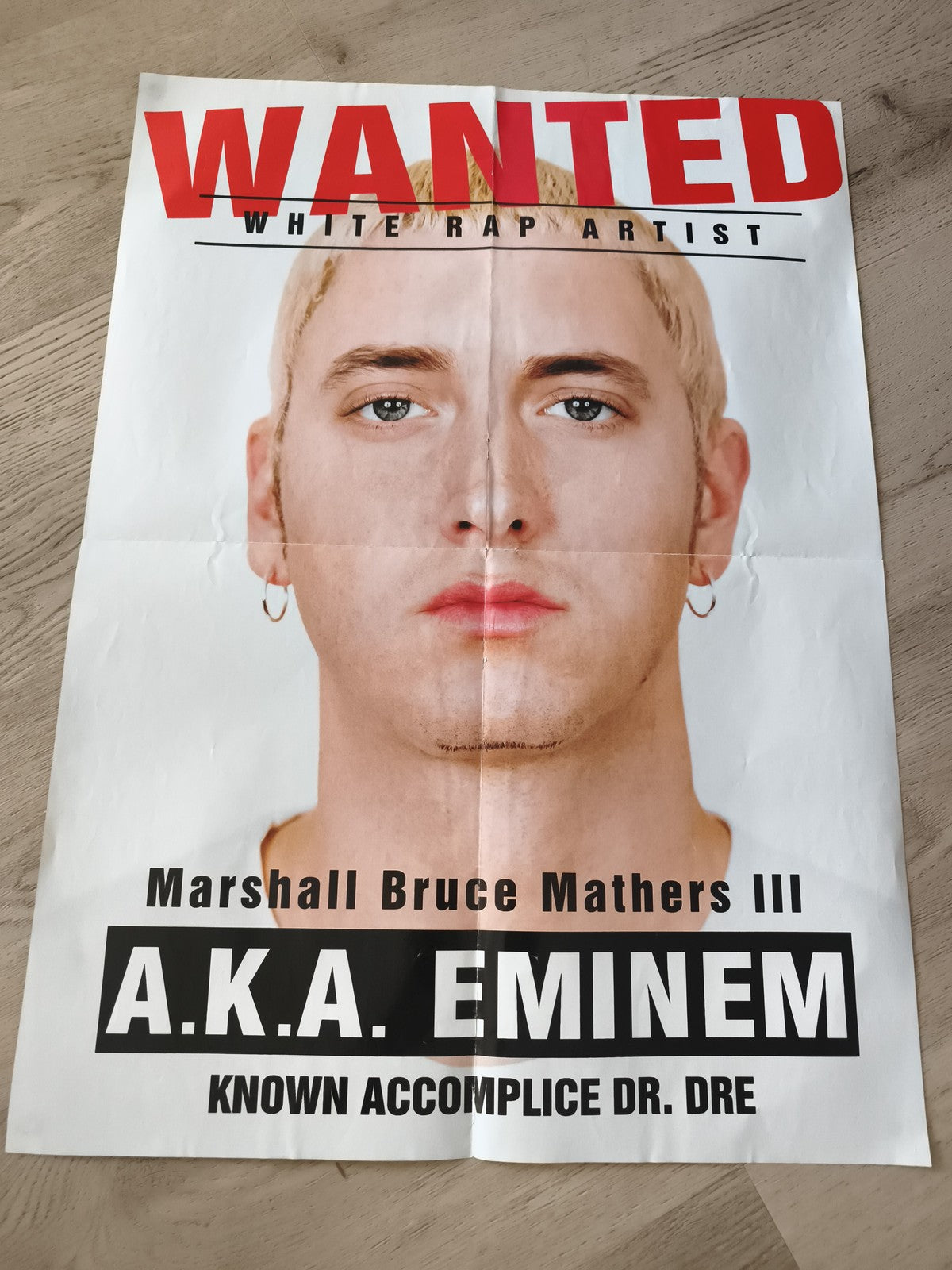 Poster Eminem Wanted Rap US Marshall Mathers Affiche déco hip-hop