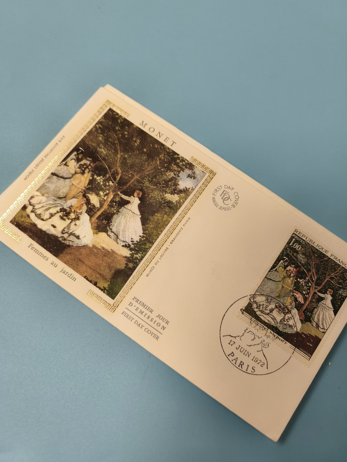 Enveloppe FDC Premier Jour Monet Femmes au Jardin timbre 1972 Paris