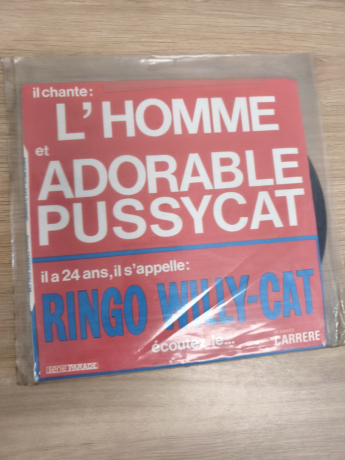 Vinyle 45T Ringo Willy-Cat L?Homme Adorable Pussycat pochette rouge (Ref 6)