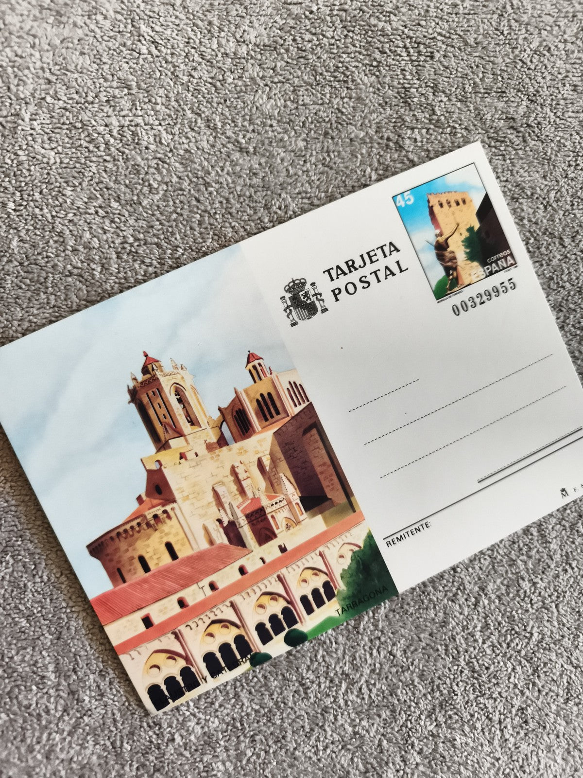 Carte postale philatélie Espagne Tarragone, Tarjeta Postal affranchie 45 cts