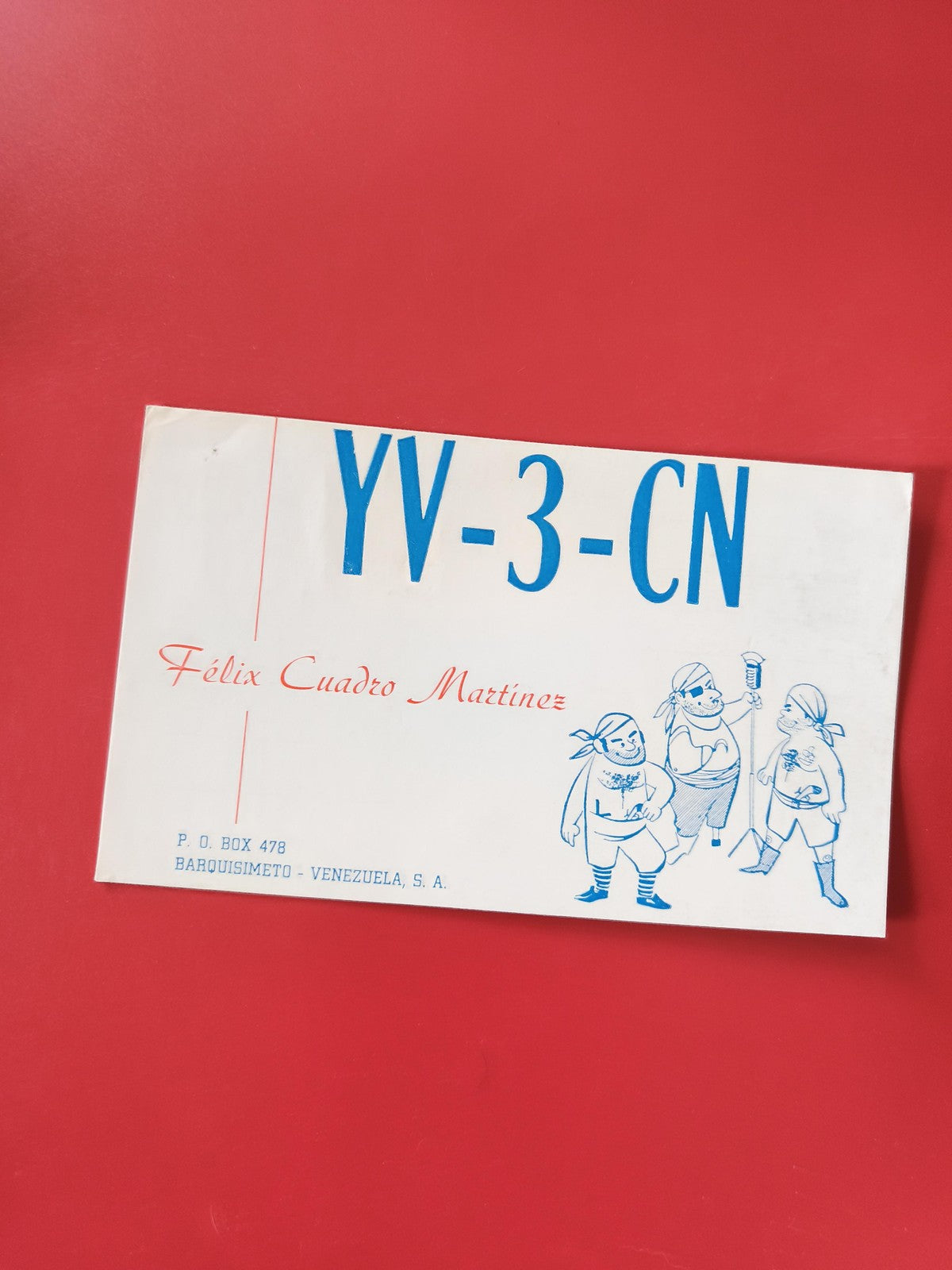 Carte radio YV-3-CN Félix Cuadro Martínez Barquisimeto Venezuela illustrée