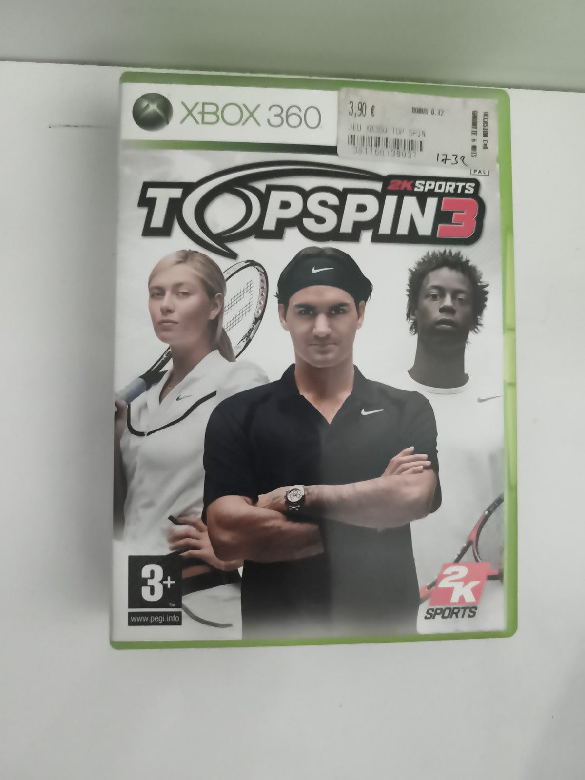 Jeu Xbox 360 Top Spin 3 2K Sports tennis PAL, boîte d'origine