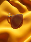 Pendentif vintage agate naturelle, pierre polie rétro, bijou ancien déco