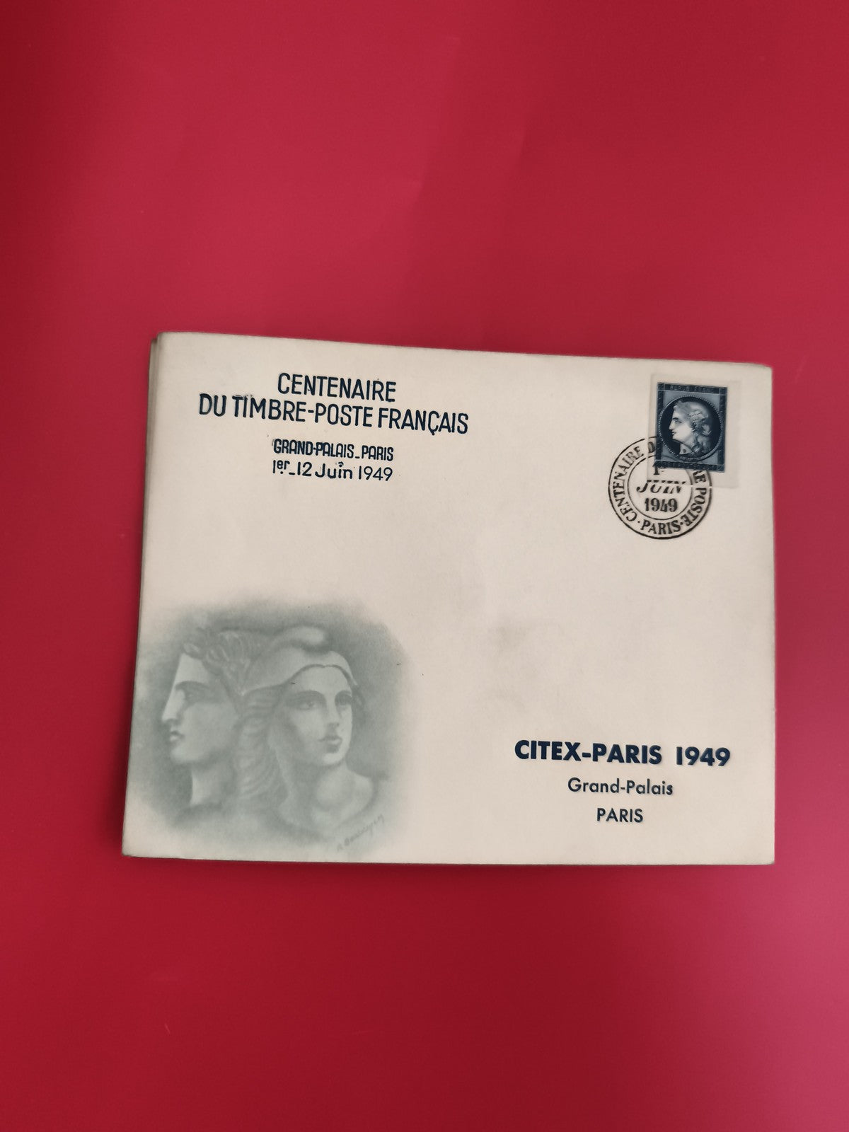 Lettre premier jour Centenaire timbre-poste 1949 Paris Grand Palais CITEX