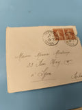 Ancienne enveloppe oblitérée début XXe philatélie timbres rouges France