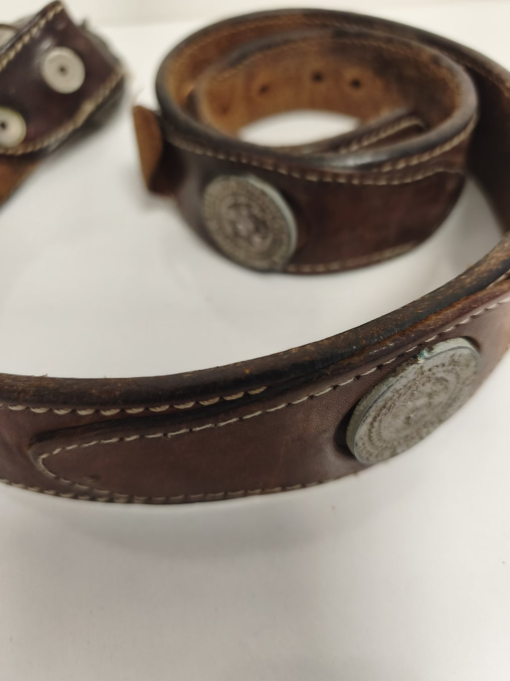 Ceinture vintage Harley Davidson cuir boucle aigle biker rétro