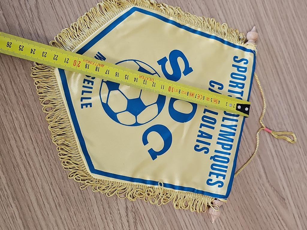 Fanion ancien football SOC Caillolais Marseille vintage rétro jaune bleu collect
