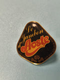 Vintage pin's publicitaire Le Jambon d'Aoste noir et doré collection (ref 11)