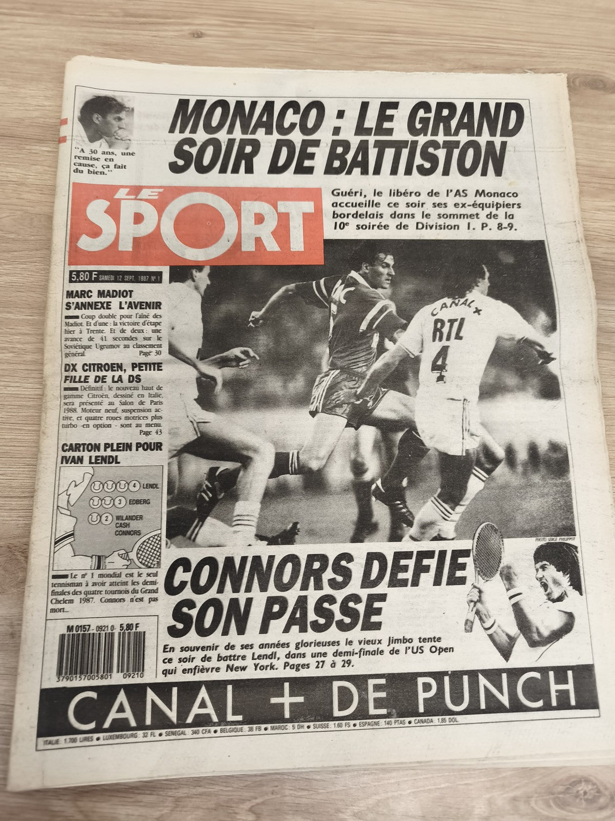 Ancien journal LE SPORT 1987 football OM Monaco Division 1 vintage collection