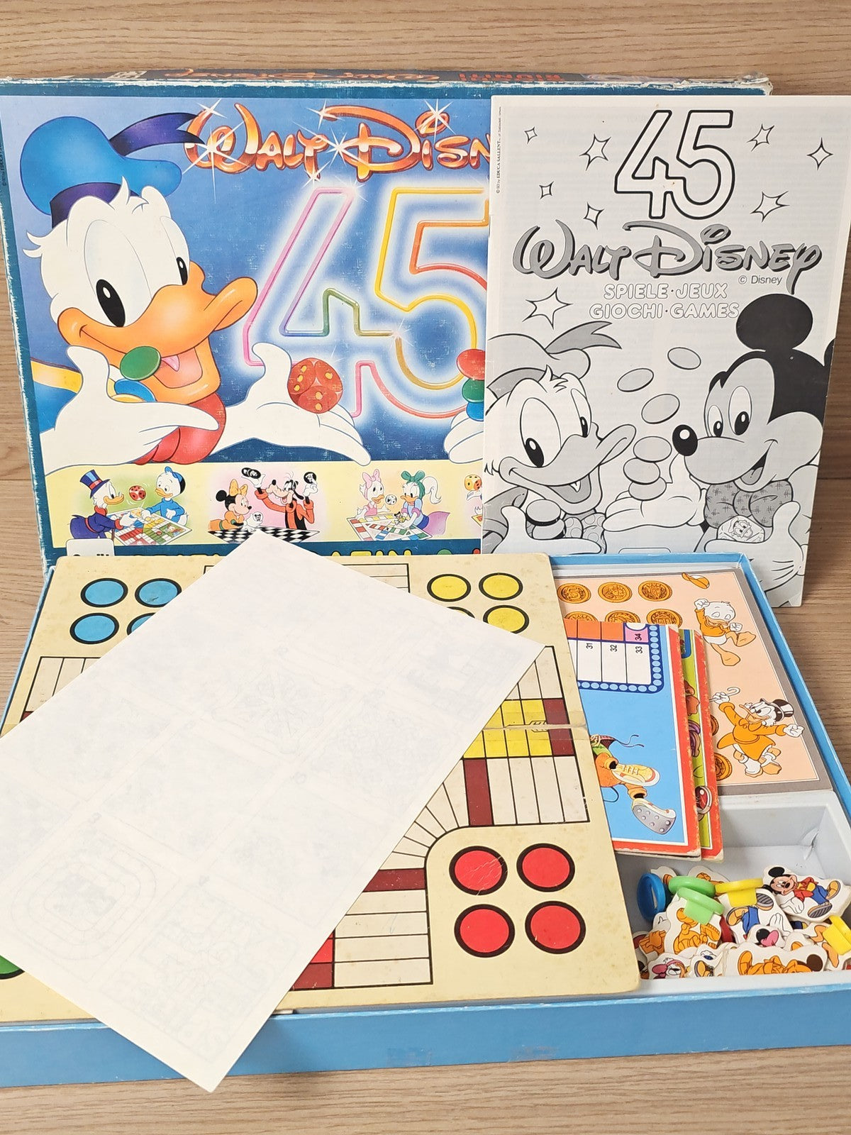 Walt Disney boîte de jeux éducative spellendoos 1992 jeu lettres en l'état