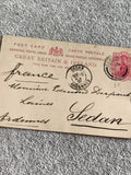 Carte postale GB & Ireland timbre 1901 affranchie Sedan philatélie Royaume-Uni