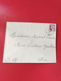 Enveloppe philatélie timbrée, écriture manuscrite, affranchissement France