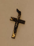 Petite croix ancienne pendentif crucifix métal aspect patiné religieux vintage