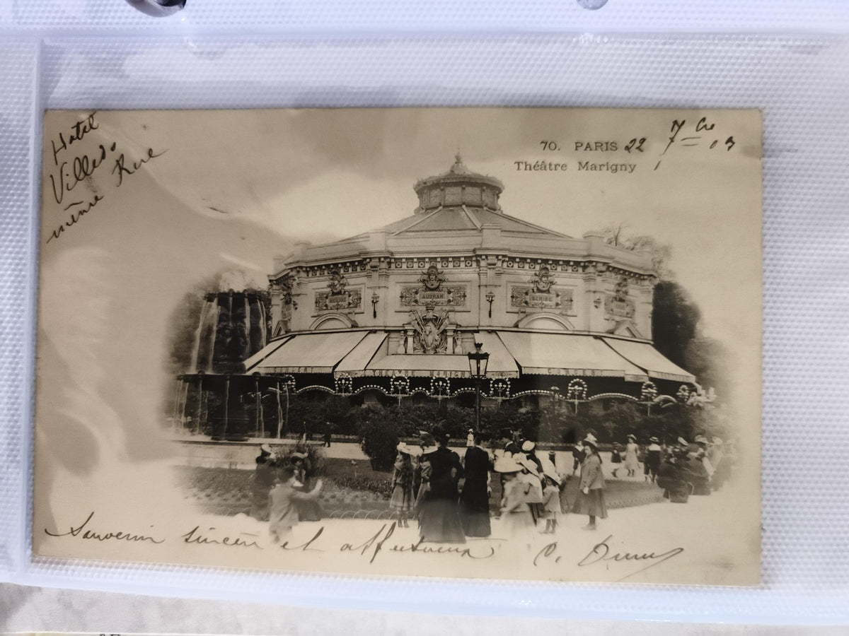 CPA Paris Théâtre Marigny carte photo animée Belle Époque