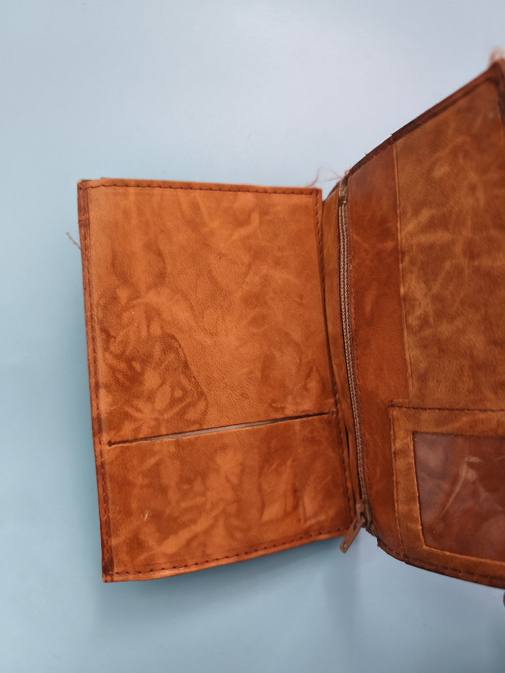 Porte-monnaie vintage en cuir Ancienne, portefeuille rétro collection rare