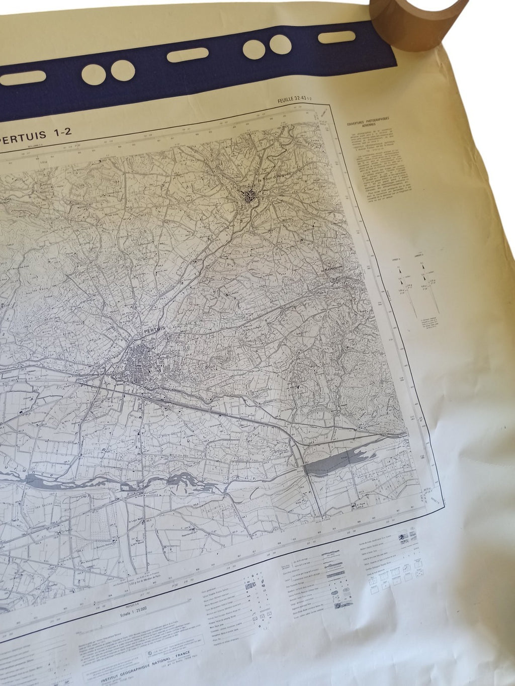 Carte ancienne Pertuis 1:25 000 – plan topographique vintage France