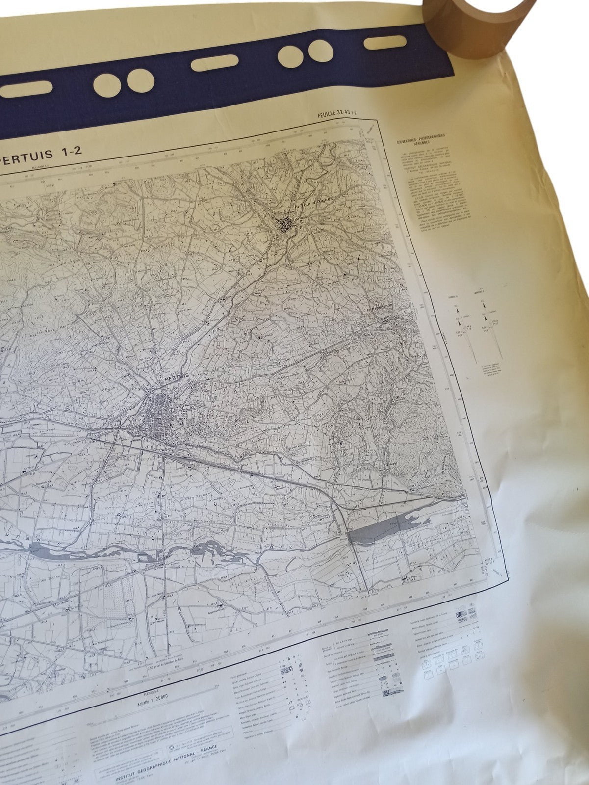 Carte ancienne Pertuis 1:25 000 – plan topographique vintage France