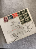 Lettre affranchie Roumanie timbres 20-600 Lei, oblitérée, Marseille philatélie