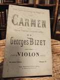 Partition ancienne Carmen Bizet violon seul Margueritat Paris vintage XIXe