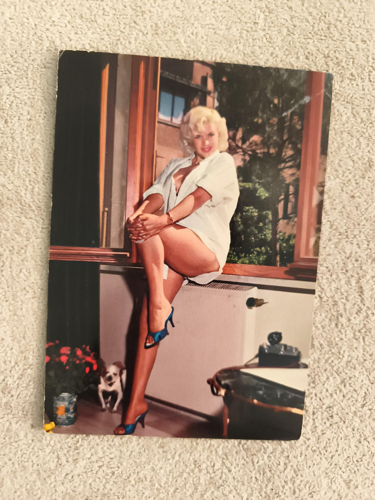 Carte postale ancienne glamour Jayne Mansfield couleur pin-up vintage