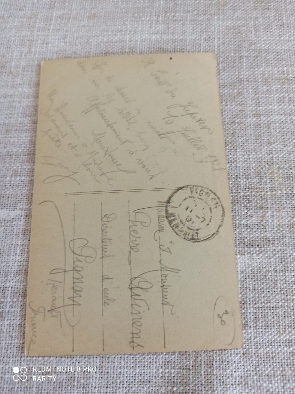 Carte postale ancienne paquebot Jupiter Affréteurs Réunis maritime timbre