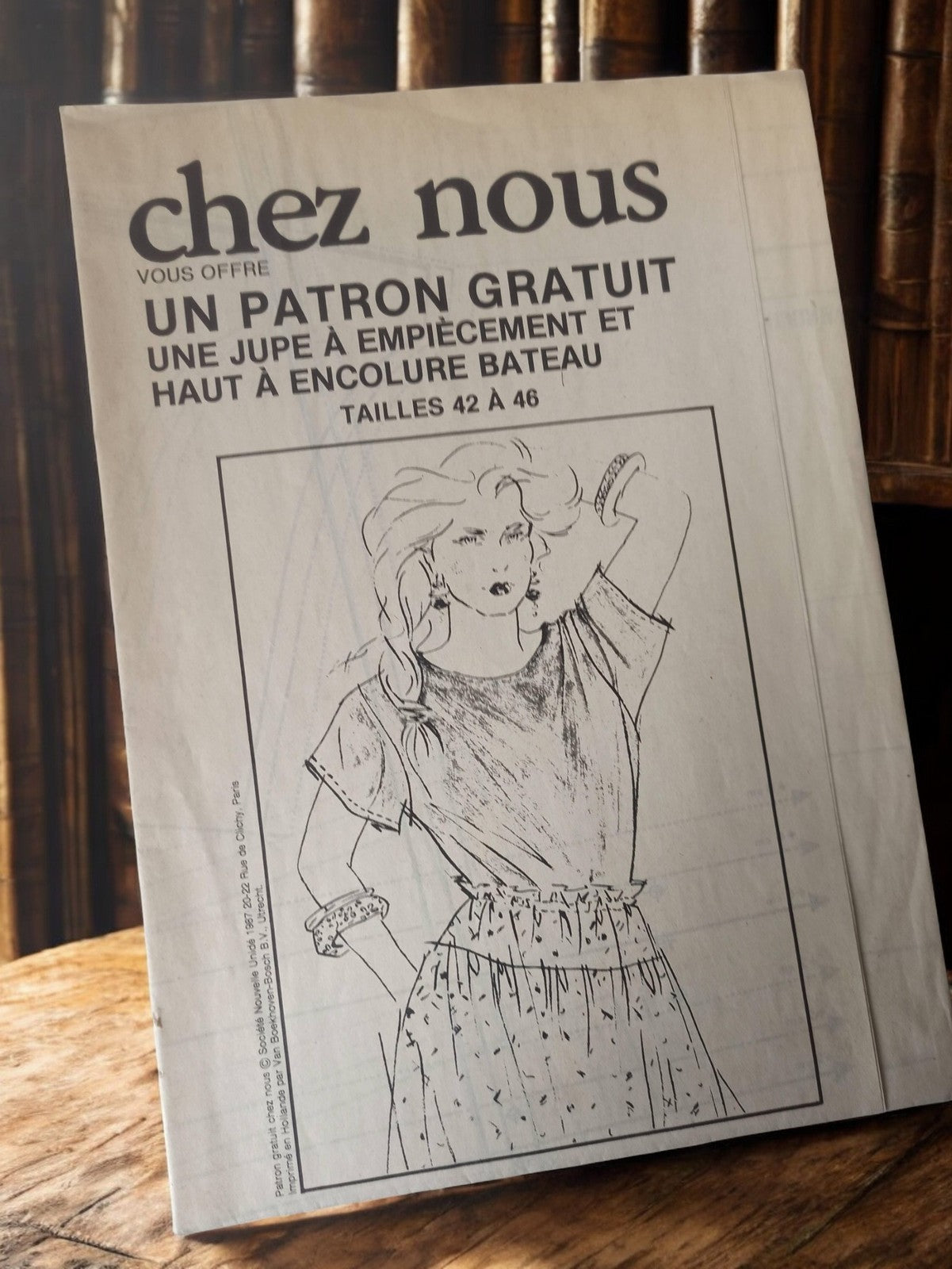 Patron de couture vintage jupe et haut bateau Chez Nous ancien rétro tailles 42-