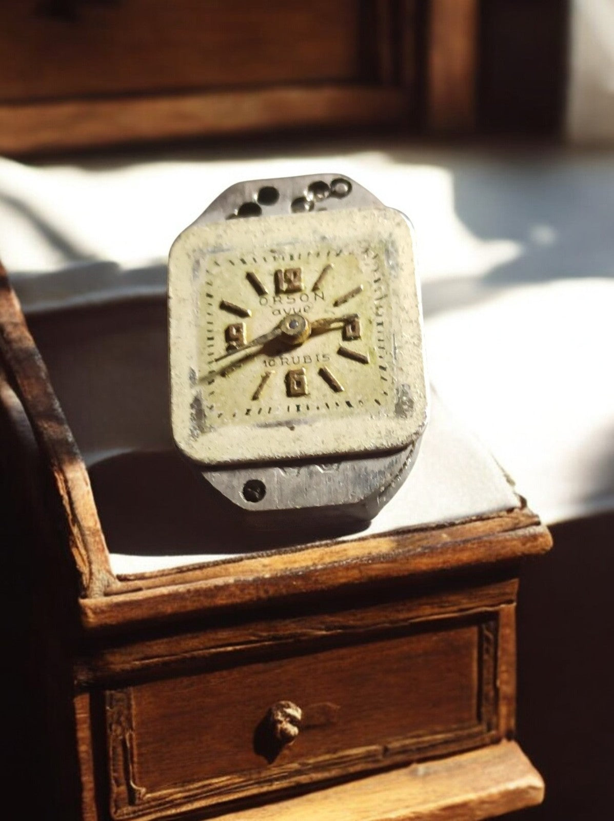 Montre mécanique vintage Orson carrée 10 rubis – pièces détachées collection