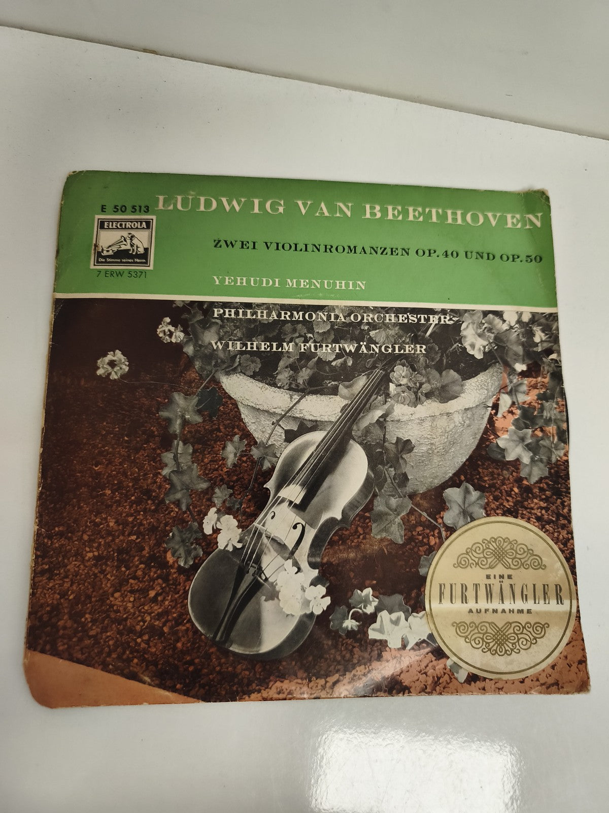 Vinyle 45 tours Electrola Beethoven Menuhin Furtwängler Zwei Violinenromanzen