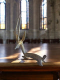 Sculpture antilope africaine en bronze stylisé vintage déco ethnique