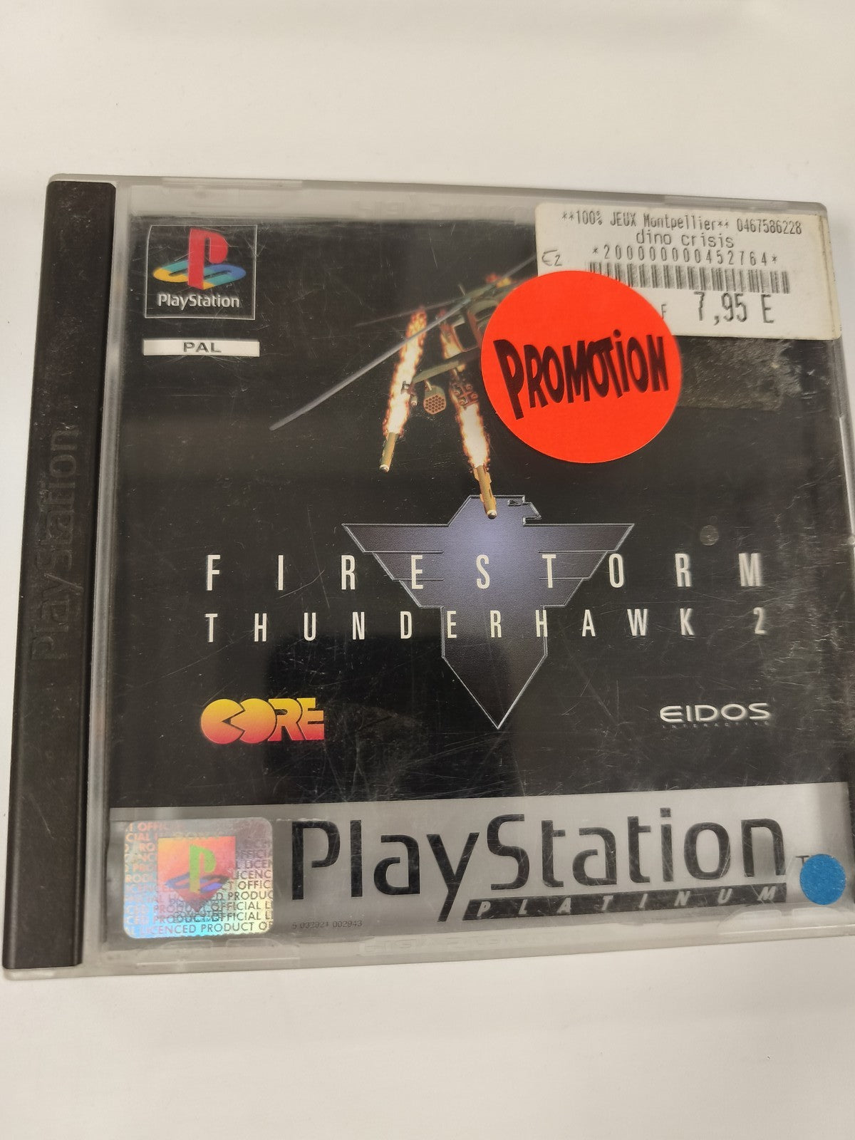 Boîte vide pour Firestorm Thunderhawk 2 sur PS1, étui officiel Playstation
