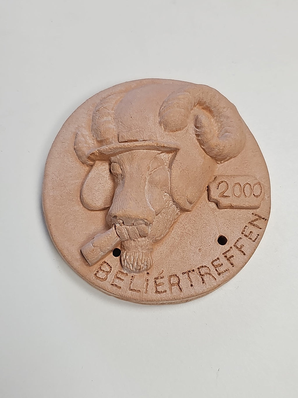 Médaille ancienne terre cuite signée Buchy Eloi 2000 vintage 7cm Beliertreffen