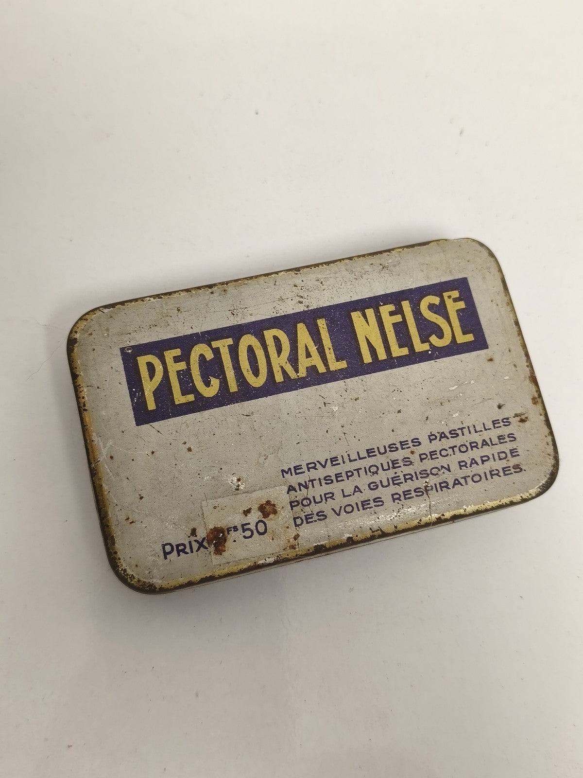 Boîte publicitaire ancienne Pectoral Nelse métal, pastilles, vintage pharmacie