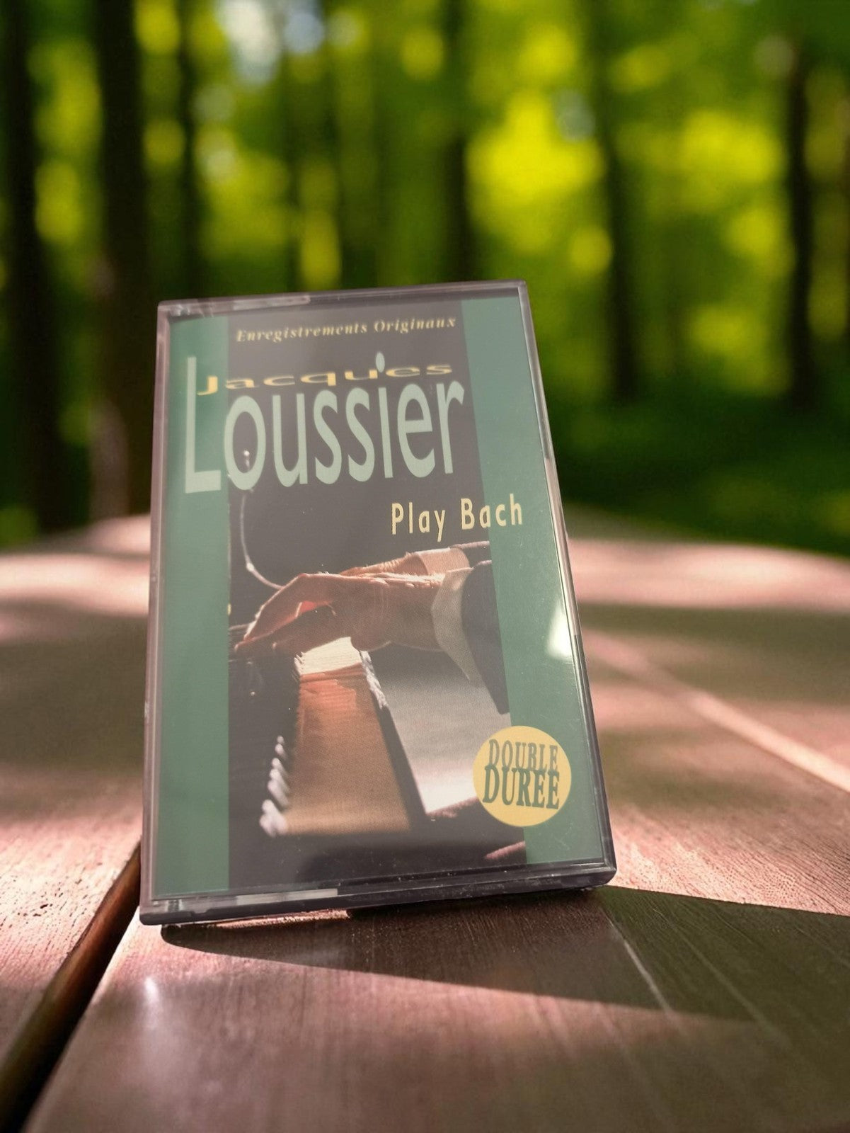 Cassette audio vintage Jacques Loussier Play Bach double durée ancienne K7 rétro