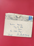 Enveloppe timbrée Arles-sur-Rhône 1954, cachet postal, écriture manuscrite