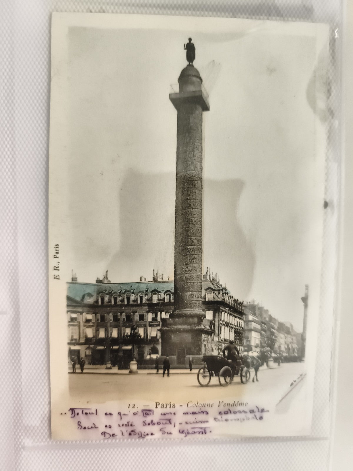Carte postale ancienne Paris Colonne Vendôme CPA début XXe, E.R. Paris