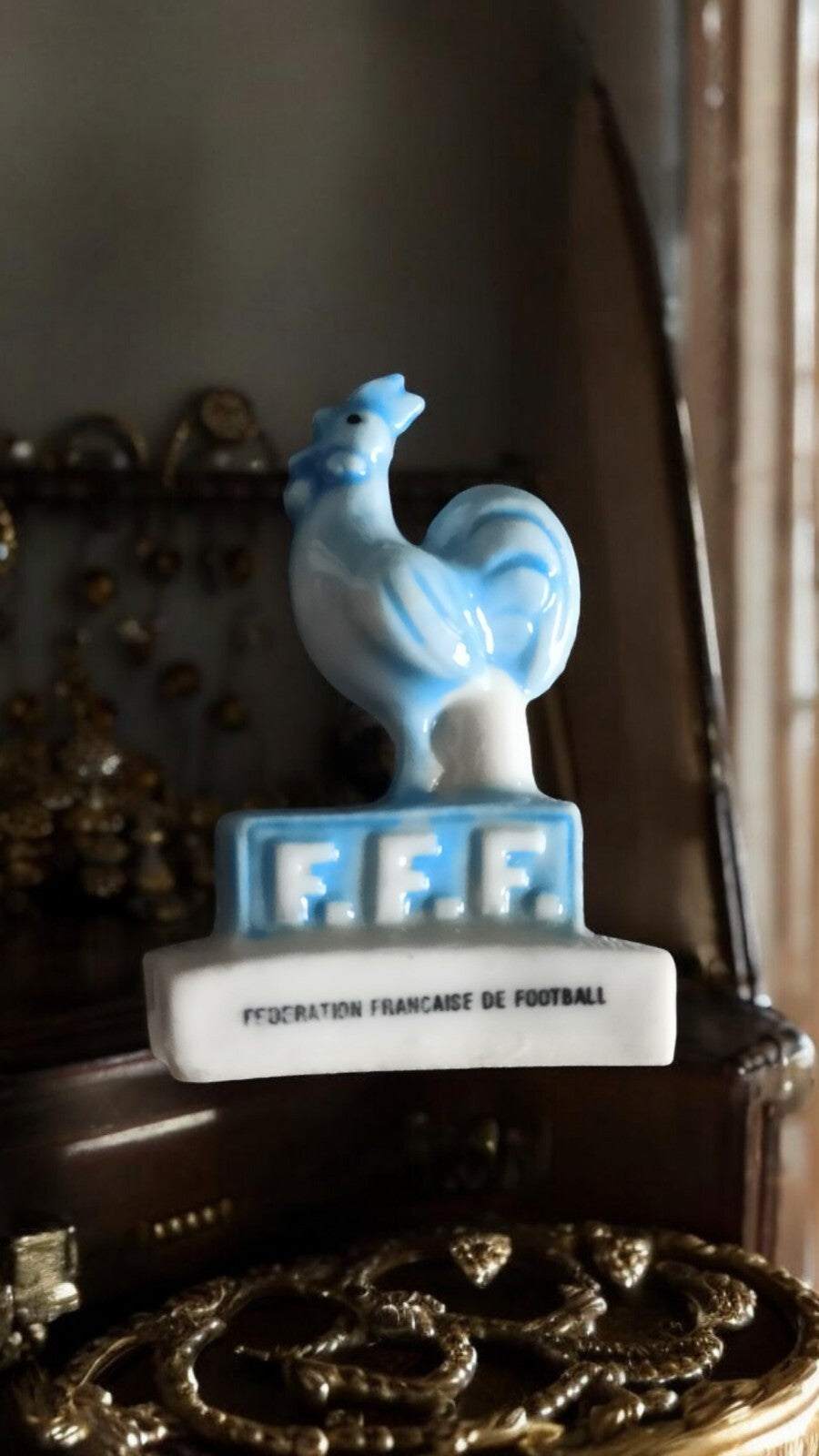 Fève FFF coq bleu blanc vintage – Souvenir Fédération Française Football